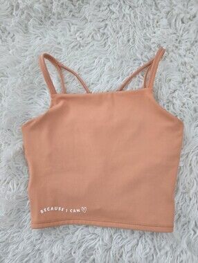 Athleta Girl + Simone Biles SB Longline Sports Bra peach. Size Large